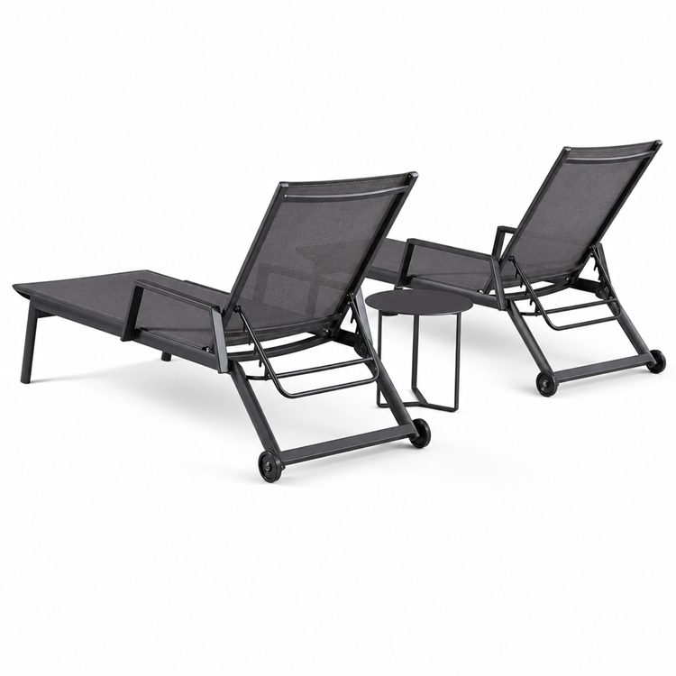 Hot Selling Poolside Outdoor Sunlounger Durable Steel Frame With Wheels Easy-to-Assemble KD Structure for Garden and Hotels detail 5