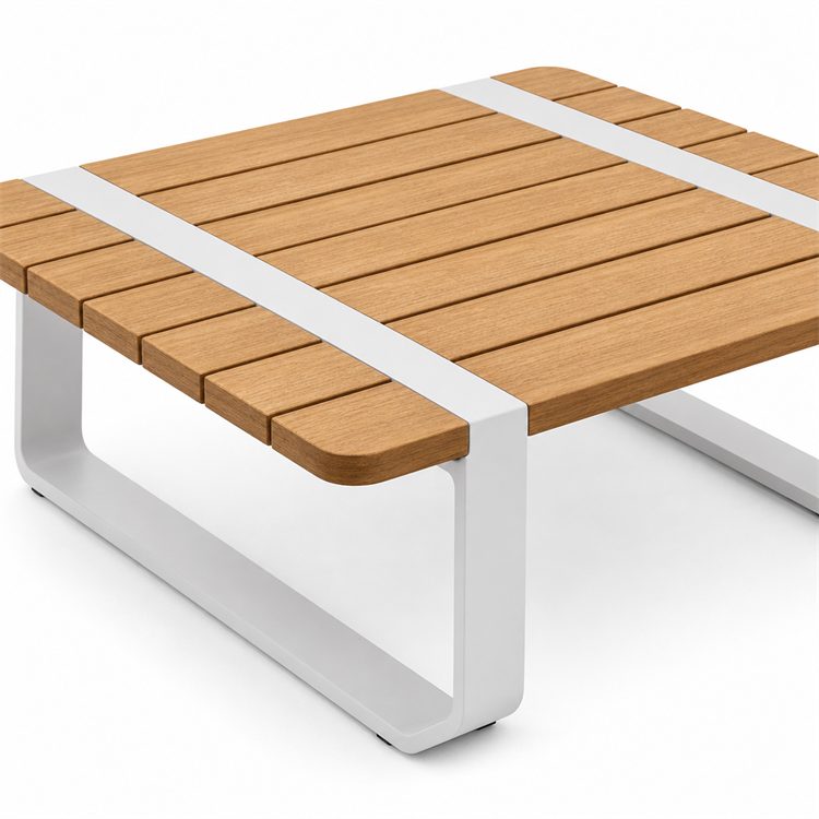 Commercial Grade Modern Teak Wood Garden Corner Sofa Set with Aluminum Frame Waterproof & UV/Weather Resistant Outdoor Furniture detail 5