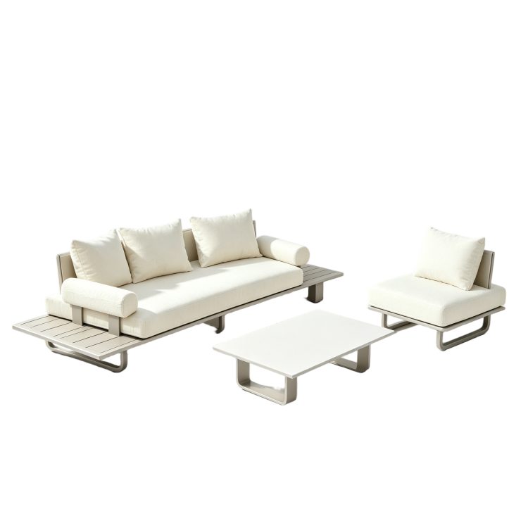 Modern Outside Furniture Outdoor L Shaped Sofa Set Weather-Resistant Furniture for Villas Courtyards Farmhouses Gardens Pools detail 1