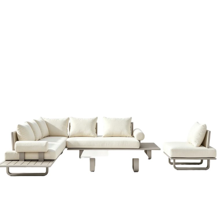 Modern Outside Furniture Outdoor L Shaped Sofa Set Weather-Resistant Furniture for Villas Courtyards Farmhouses Gardens Pools detail 2