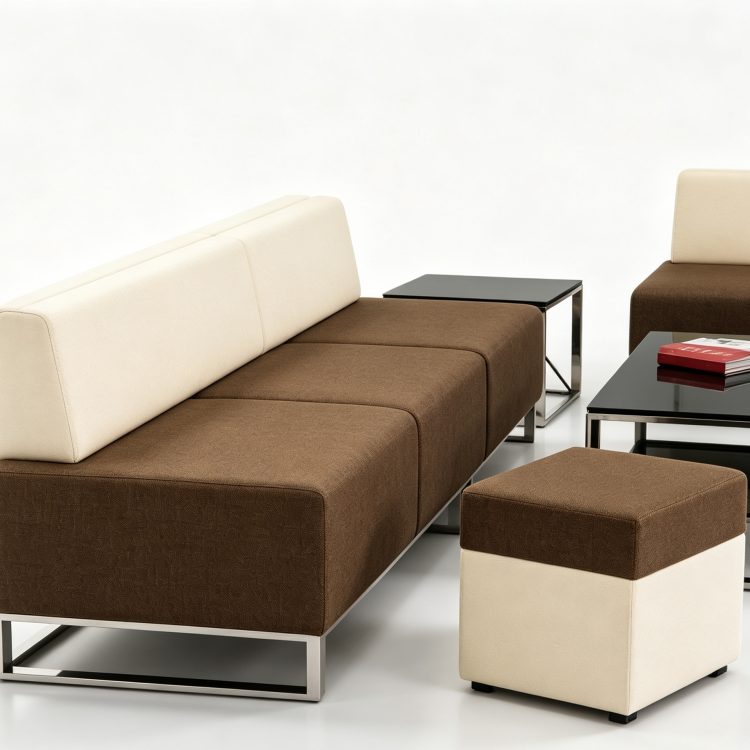 Modern Office Reception Sofa Iron Base Modular Corner Comfortable Settee Leather Sofa Set Commercial detail 4