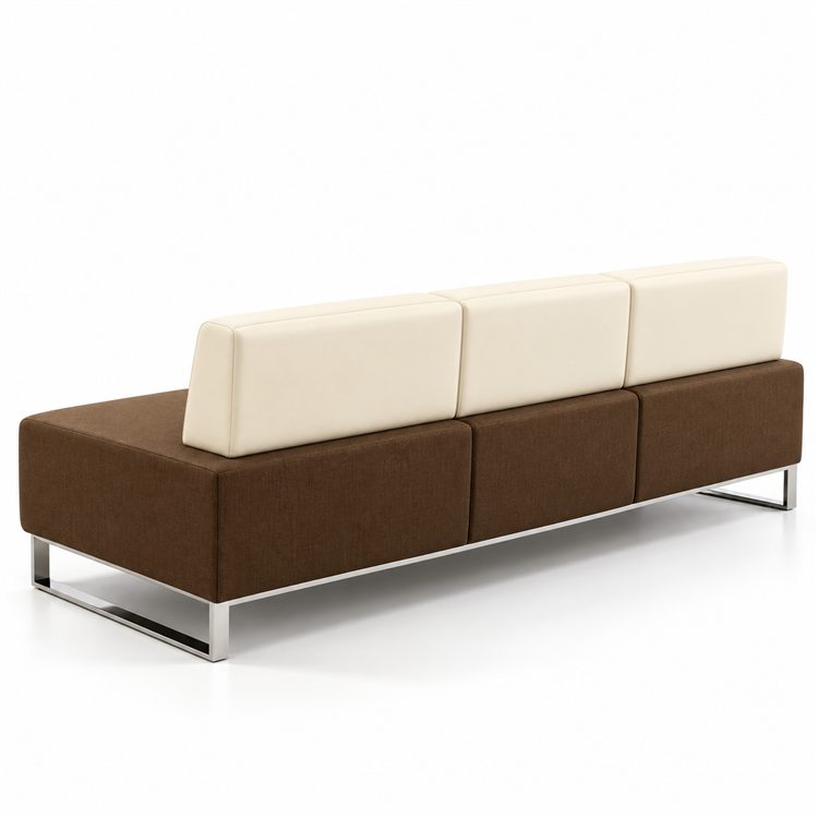 Modern Office Reception Sofa Iron Base Modular Corner Comfortable Settee Leather Sofa Set Commercial detail 5