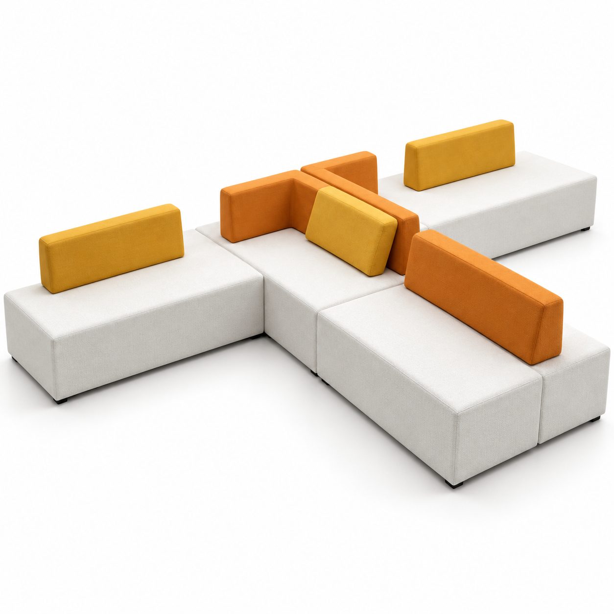 Modern Easy Clean Office Leisure Training Institution Reception Simple Creative Corner Guest Lounge Wood Customizable Long Sofa detail 5