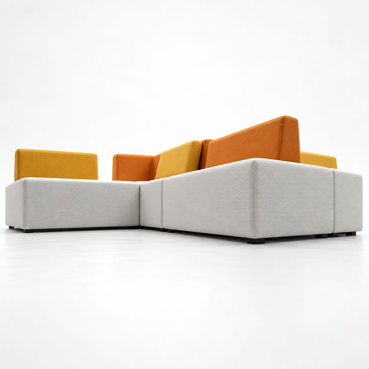 Modern Easy Clean Office Leisure Training Institution Reception Simple Creative Corner Guest Lounge Wood Customizable Long Sofa detail 6