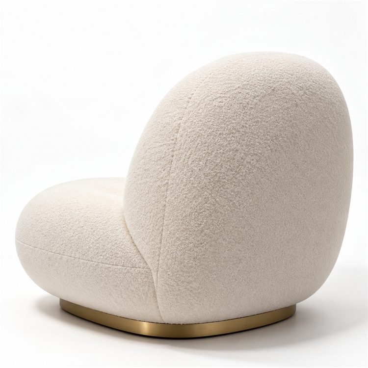 Modern Minimalist Beanbag Sofa Single-seat Cloud Chair High-Density Sponge Fill Rotation Living Room Bedroom Snow detail 5