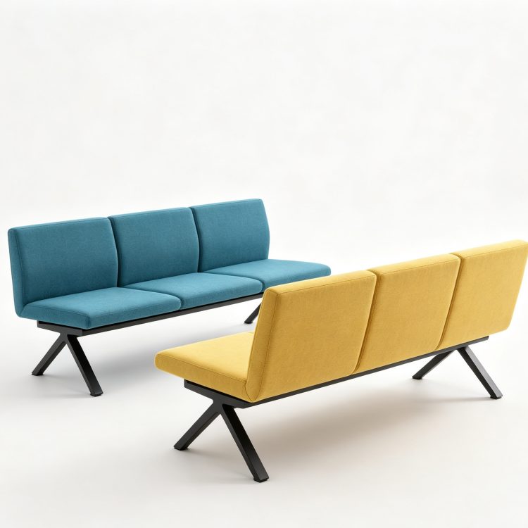 Hospital 3-Seater Waiting Chair with Cotton Fabric Material detail 2