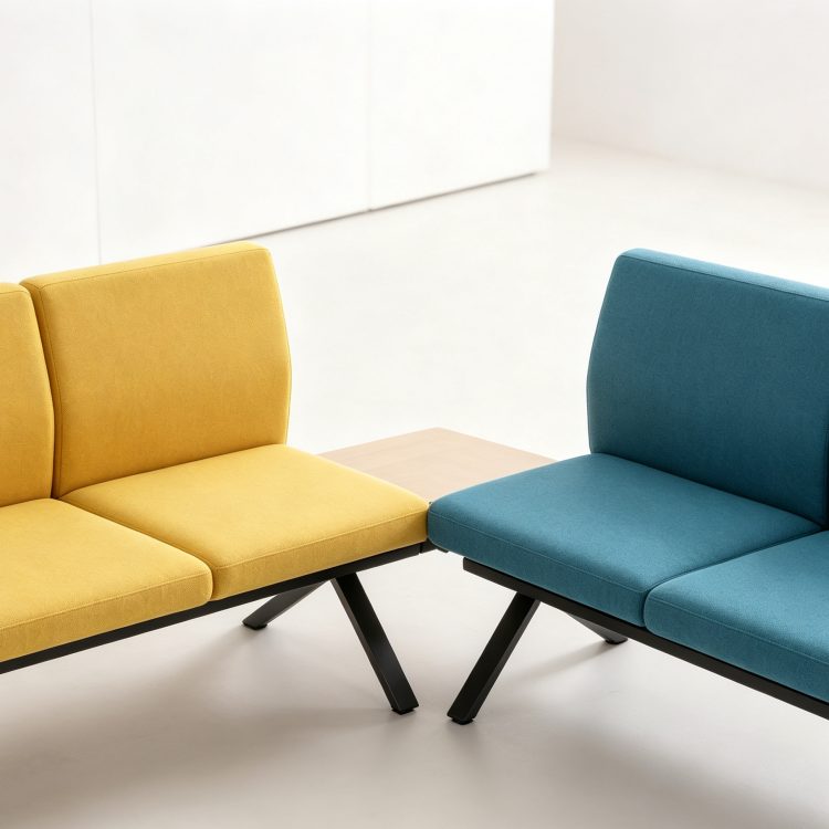 Hospital 3-Seater Waiting Chair with Cotton Fabric Material detail 4
