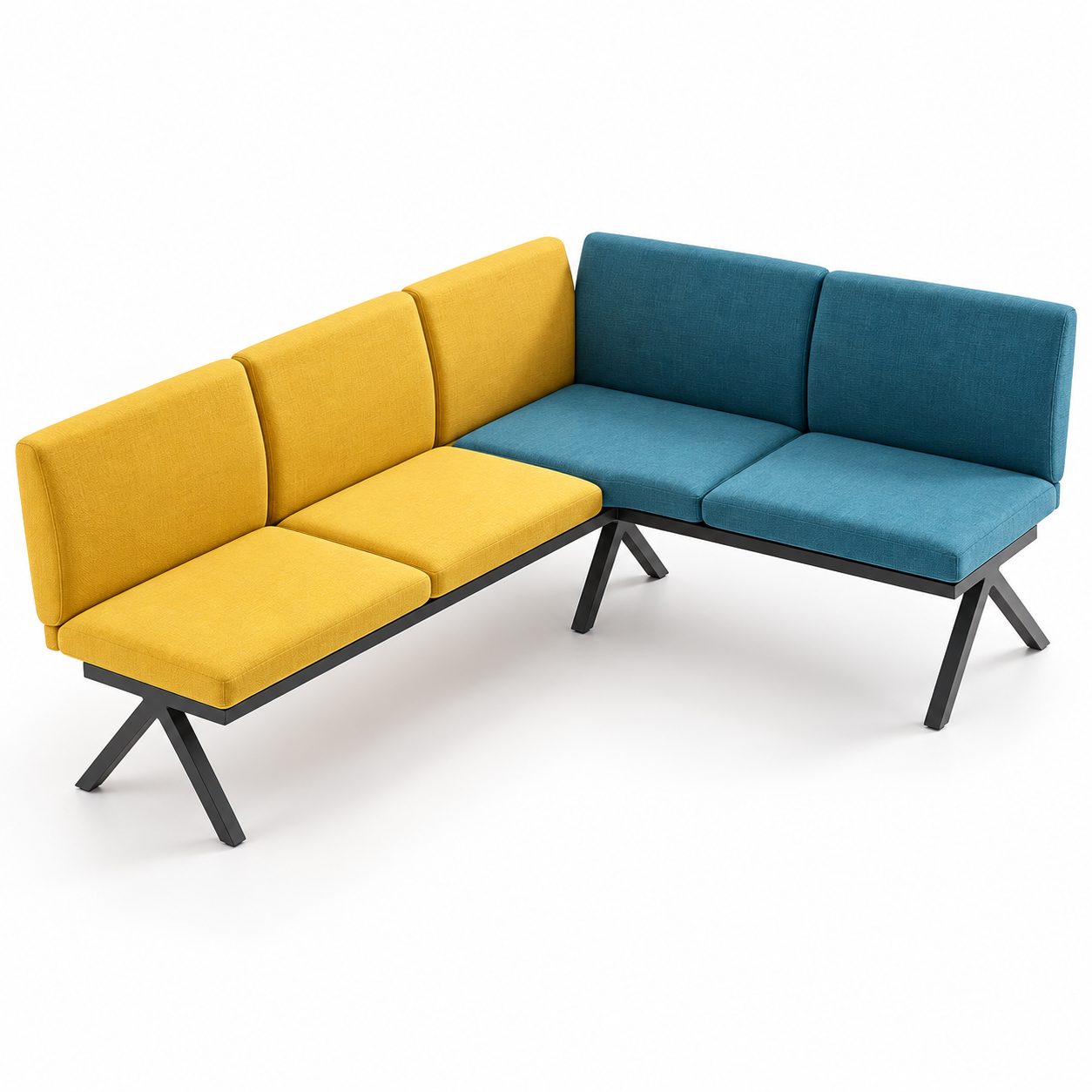 Hospital 3-Seater Waiting Chair with Cotton Fabric Material detail 5
