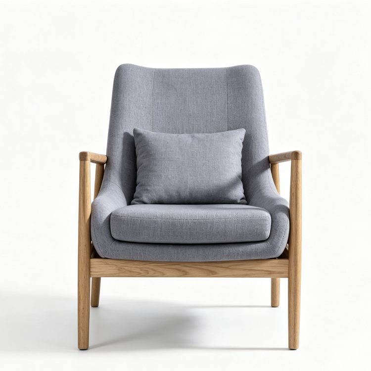 Modern Luxury Fabric Armchair Executive Minimalist Style Single Sofa Leisure Reception Chair for Home Office Lounge Hotel detail 1