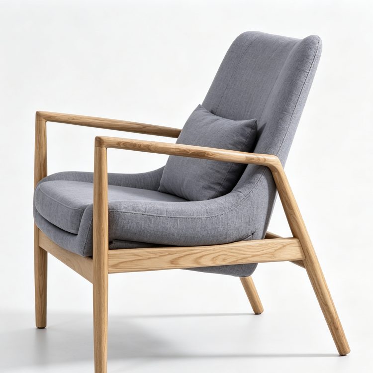 Modern Luxury Fabric Armchair Executive Minimalist Style Single Sofa Leisure Reception Chair for Home Office Lounge Hotel detail 3
