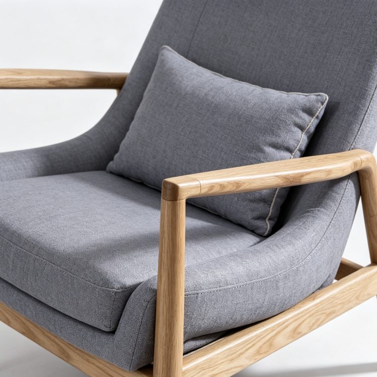 Modern Luxury Fabric Armchair Executive Minimalist Style Single Sofa Leisure Reception Chair for Home Office Lounge Hotel detail 4
