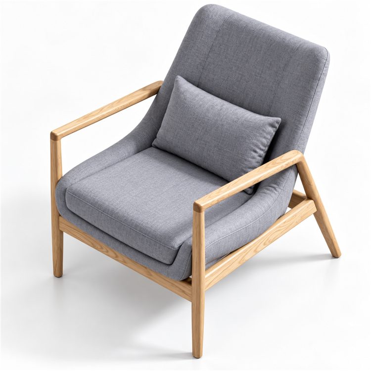 Modern Luxury Fabric Armchair Executive Minimalist Style Single Sofa Leisure Reception Chair for Home Office Lounge Hotel detail 5