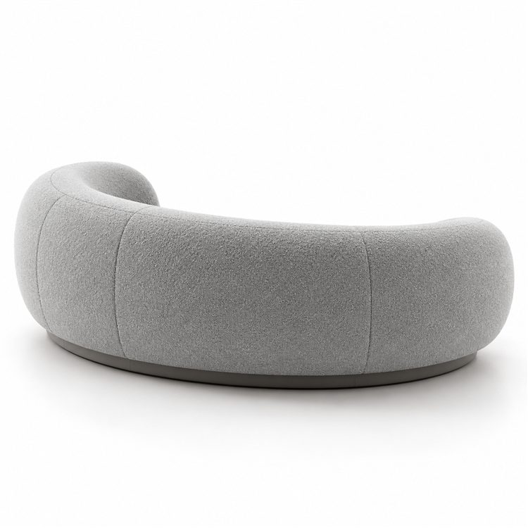 Nordic Modern Arc Three-seat Sofa Combination Office Lamb Wool Studio Reception Sofa Coffee Table Sofa Set Single detail 5