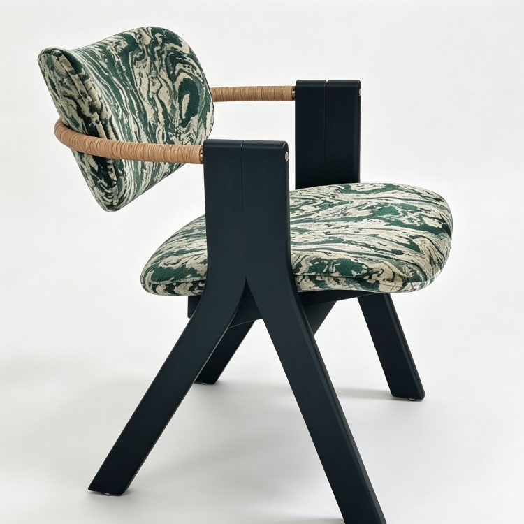 Modern Wooden Dining Chair Fabric Upholstered Ash Wood Frame Restaurant Seating Commercial Cafe Living Room detail 2