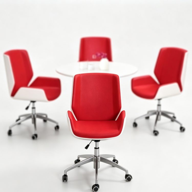 High-End Leather Executive Office Chair with High Back Adjustable Height Reclining Chrome Base Adjustable Armrest-Modern Design detail 1