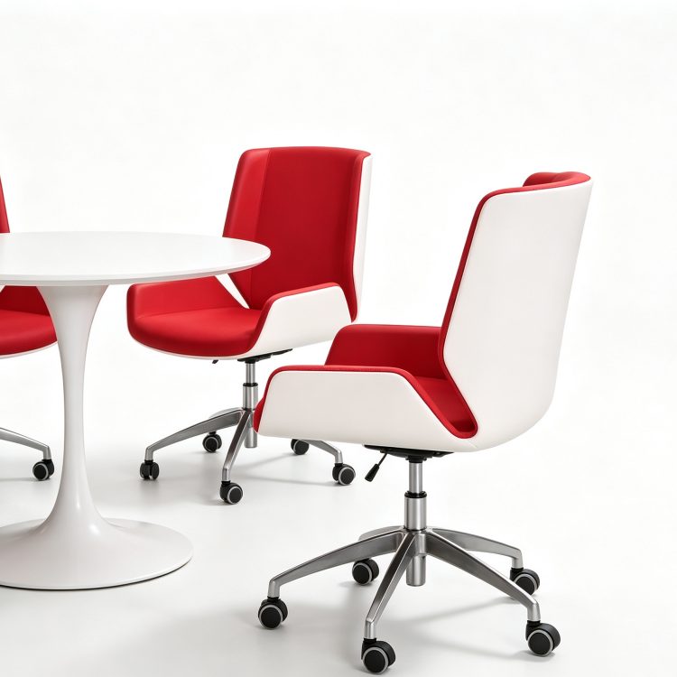 High-End Leather Executive Office Chair with High Back Adjustable Height Reclining Chrome Base Adjustable Armrest-Modern Design detail 2