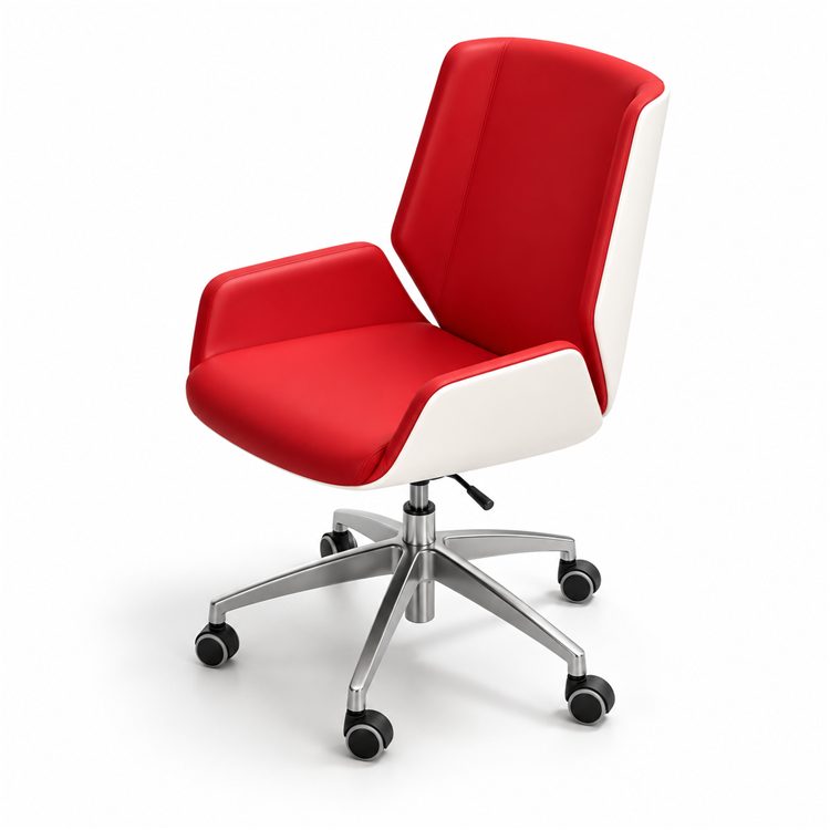 High-End Leather Executive Office Chair with High Back Adjustable Height Reclining Chrome Base Adjustable Armrest-Modern Design detail 4