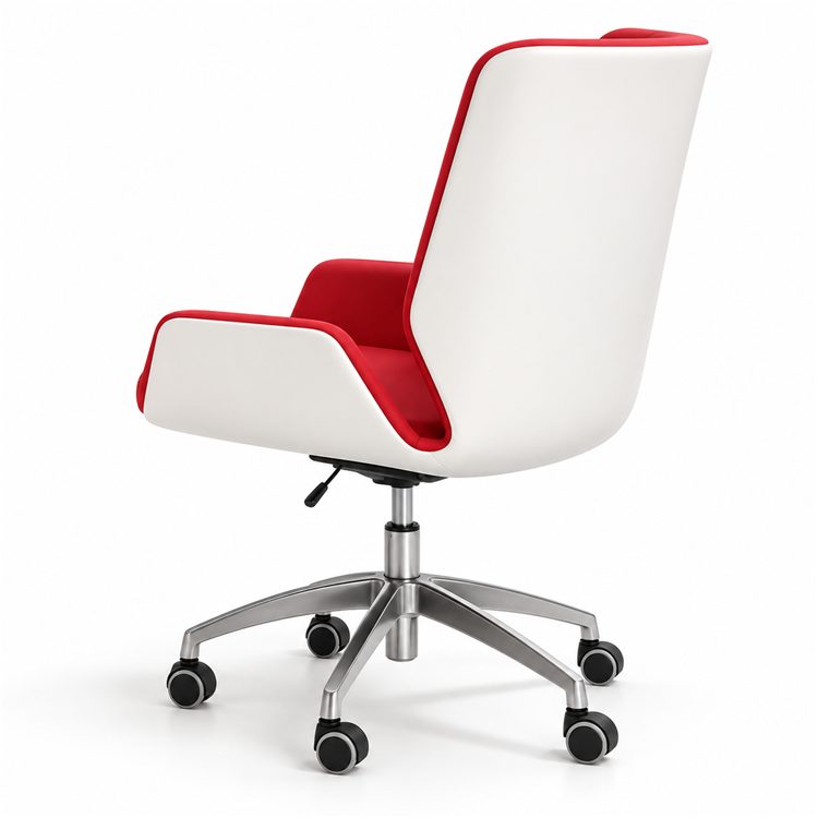 High-End Leather Executive Office Chair with High Back Adjustable Height Reclining Chrome Base Adjustable Armrest-Modern Design detail 5