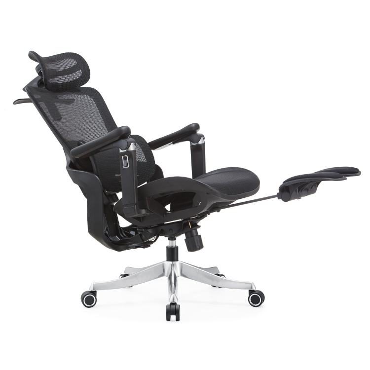 Commercial Executive Mesh Chair 5D Armrest Swivel Recliner Adjustable Tilt Lock With Footrest detail 3