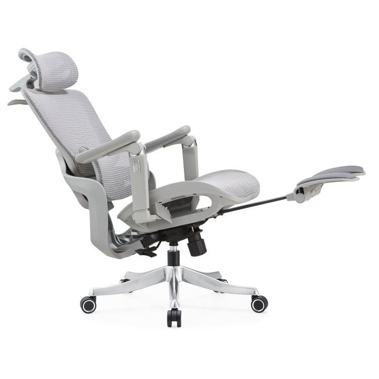 Commercial Executive Mesh Chair 5D Armrest Swivel Recliner Adjustable Tilt Lock With Footrest detail 6