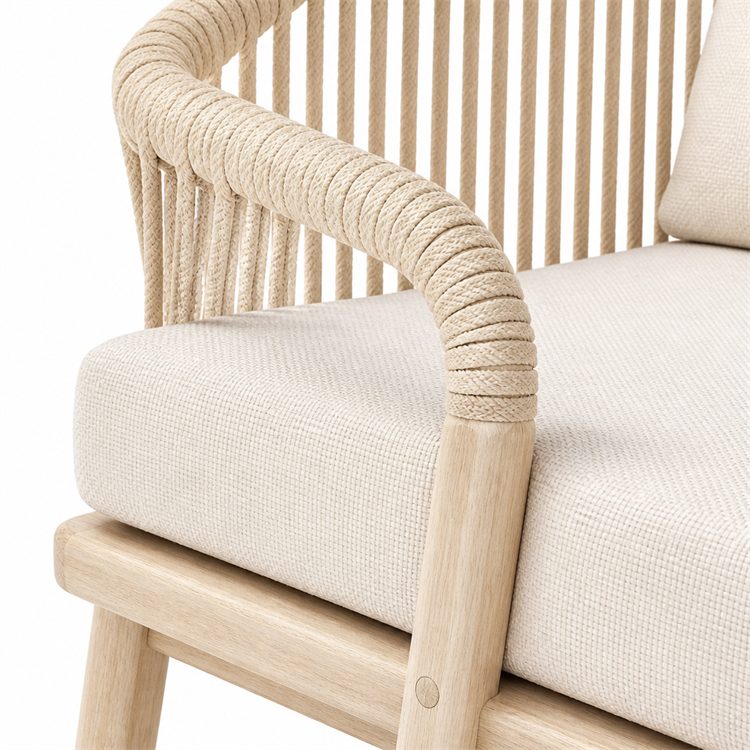 Modern Teak Wood Outdoor Sofa Set for Hotel and Exterior Use Garden Furniture detail 3