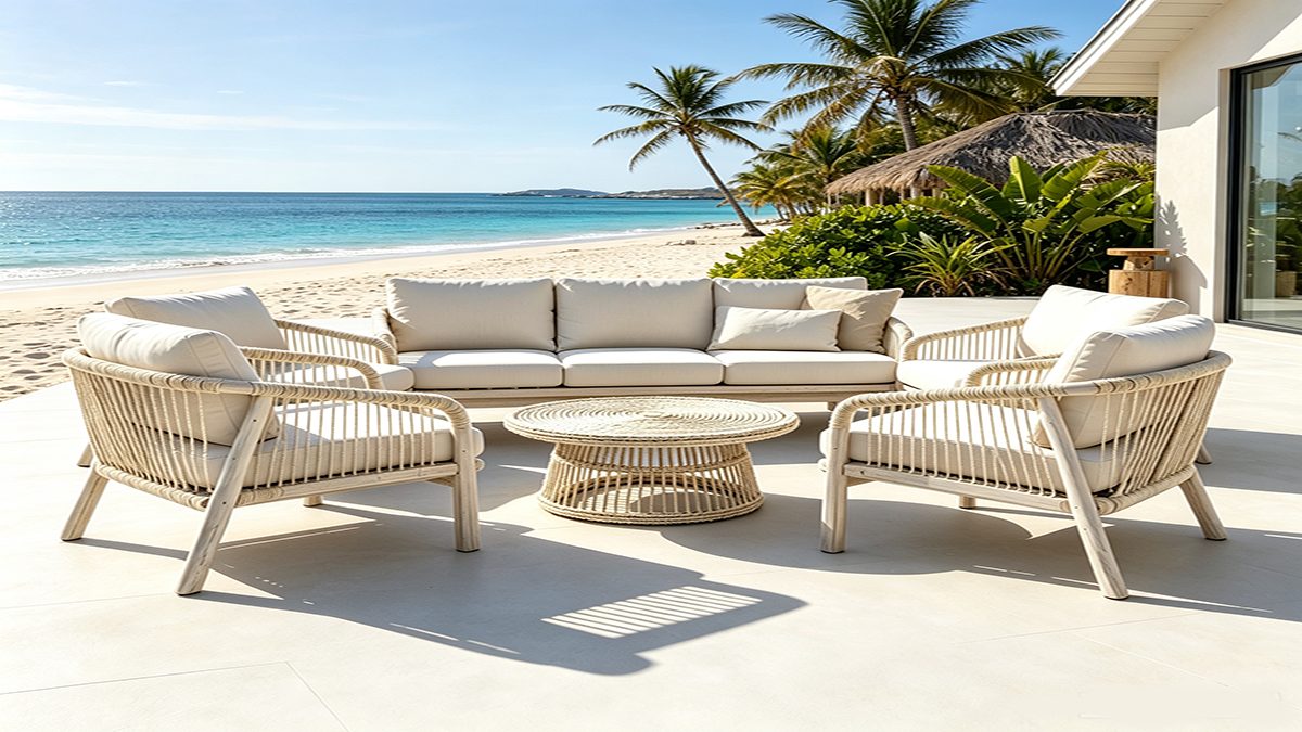Modern Teak Wood Outdoor Sofa Set for Hotel and Exterior Use Garden Furniture detail 5