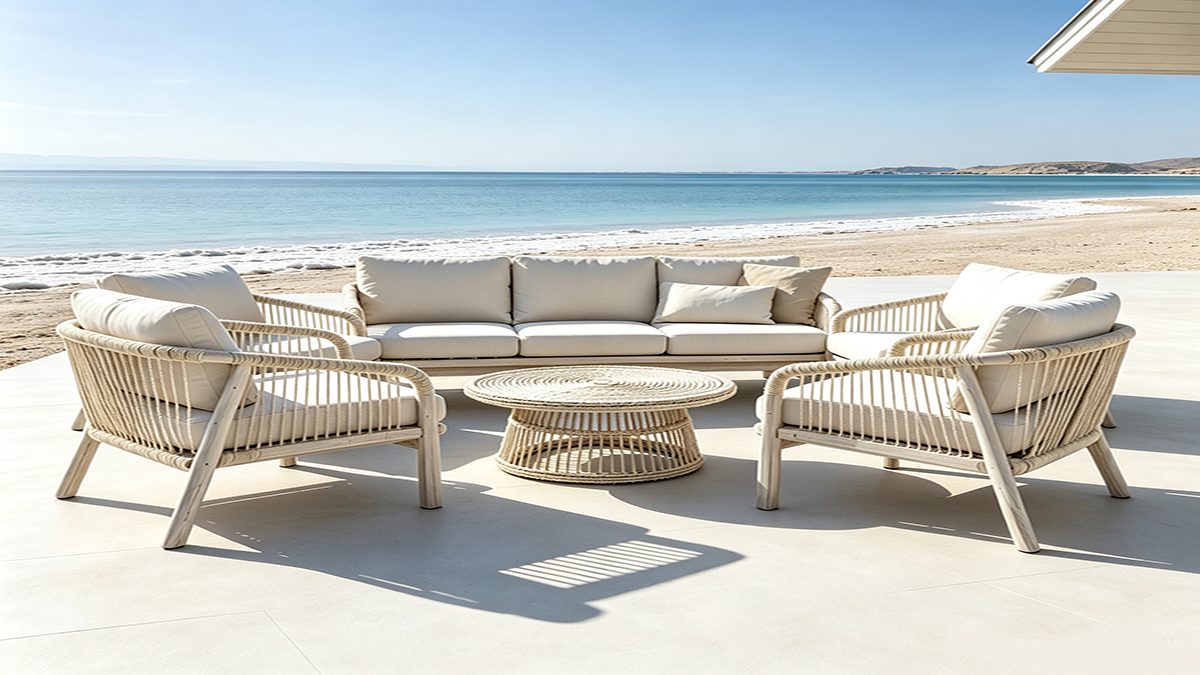 Modern Teak Wood Outdoor Sofa Set for Hotel and Exterior Use Garden Furniture detail 6
