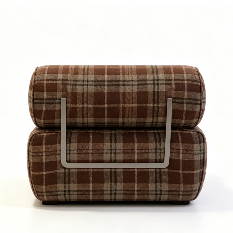 Solid Leisure Sofa Chair with Plaid Fabric Casual Home Office Living Room Bedroom Furniture for Hotel Villa Use detail 2