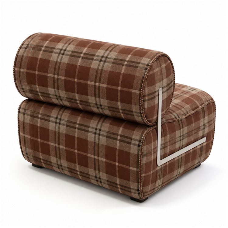 Solid Leisure Sofa Chair with Plaid Fabric Casual Home Office Living Room Bedroom Furniture for Hotel Villa Use detail 5