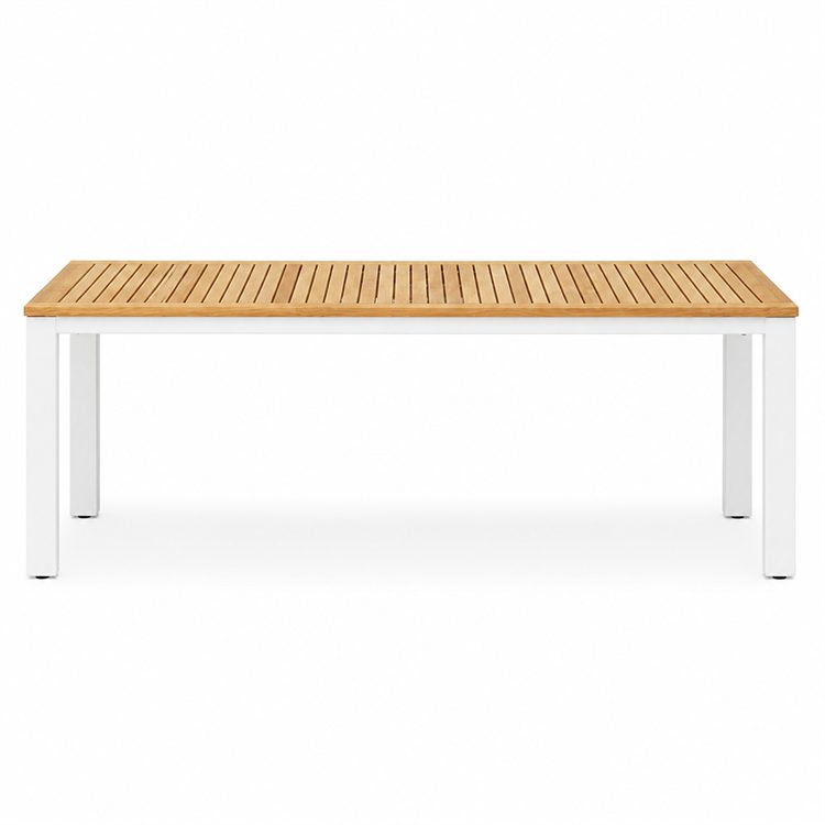 Myanmar Teak & Aluminum Alloy Frame Weather-Resistant Outdoor Dining Tables for Villa Hotel Courtyard Use detail 6