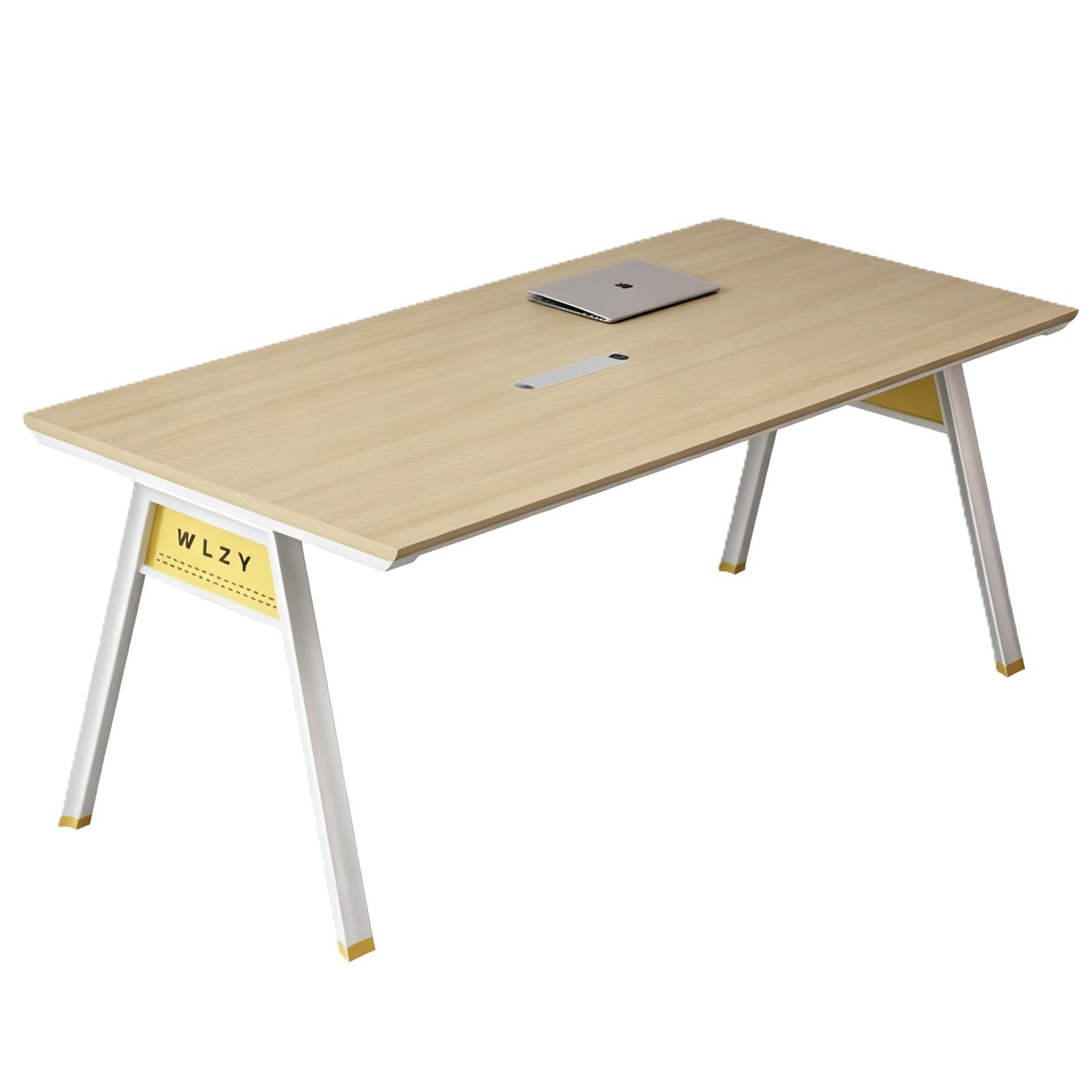Small Conference Table with Power & USB Cable Box, E0 Eco Board, Beveled HDF Edge Panel & Center Cable Hole detail 1