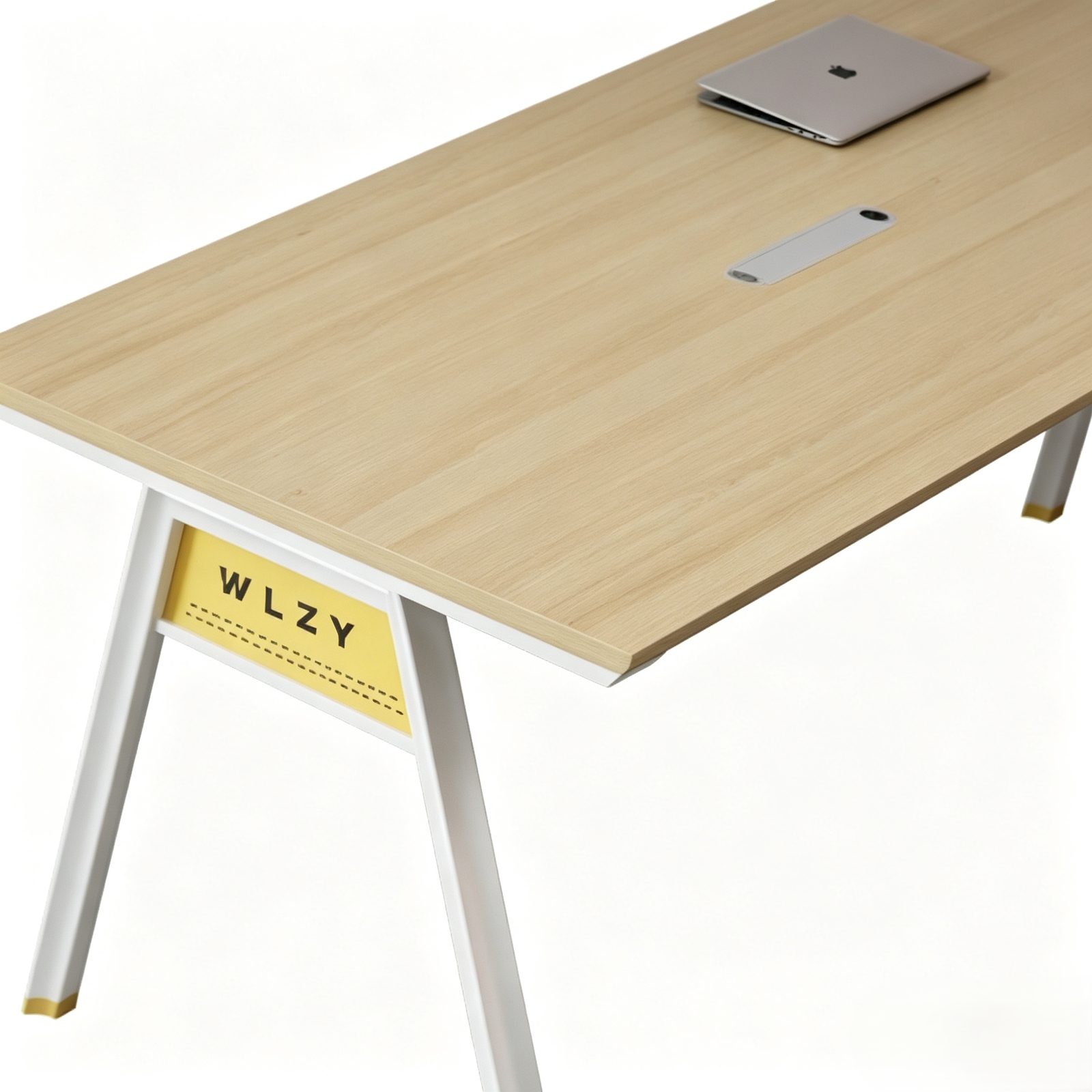 Small Conference Table with Power & USB Cable Box, E0 Eco Board, Beveled HDF Edge Panel & Center Cable Hole detail 3