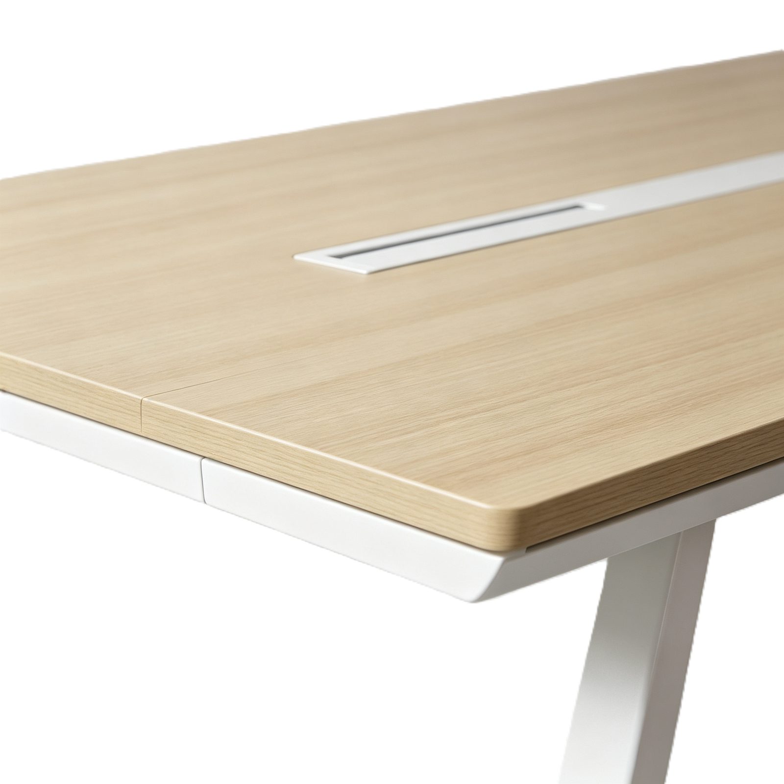 Small Conference Table with Power & USB Cable Box, E0 Eco Board, Beveled HDF Edge Panel & Center Cable Hole detail 5