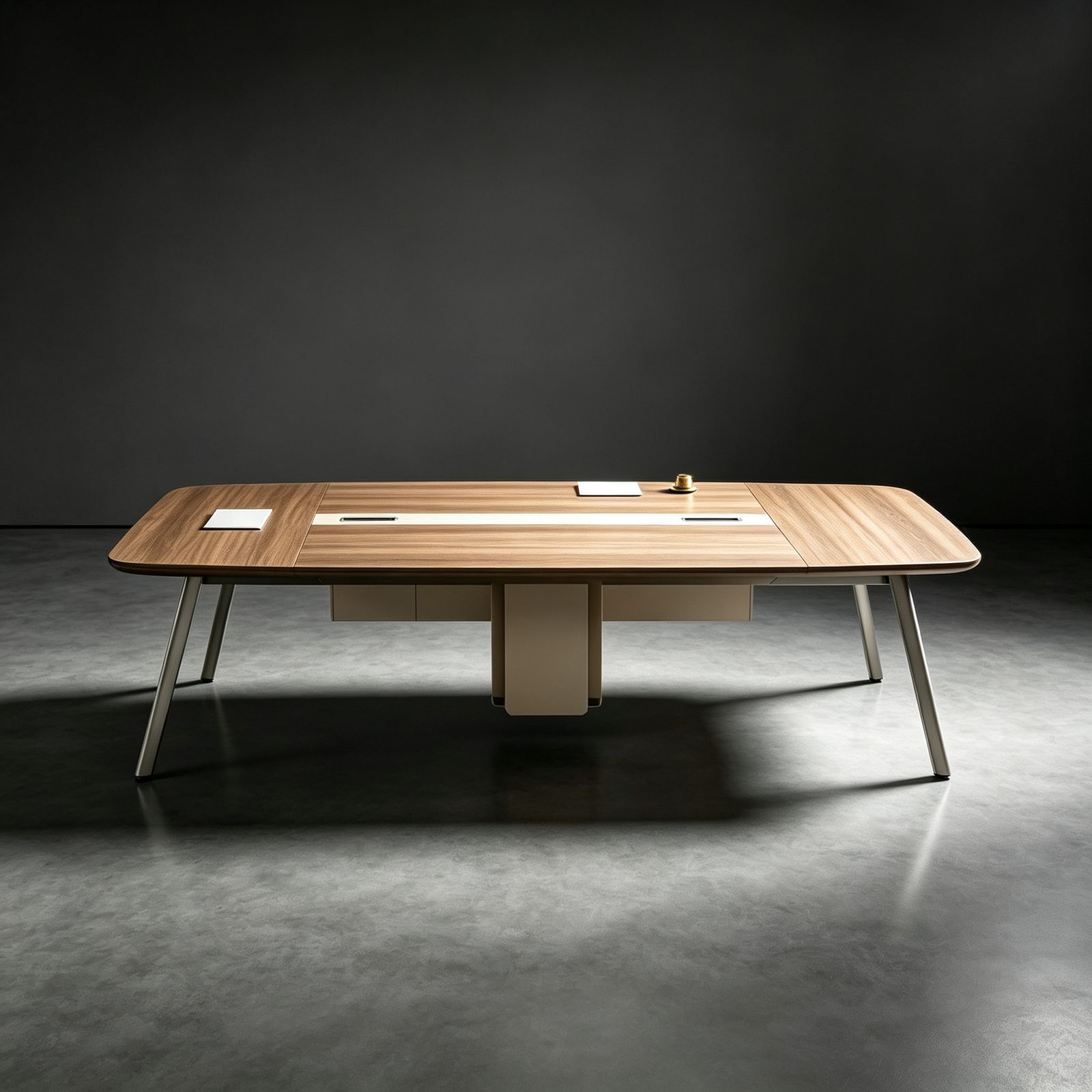 Conference Table with Power & USB Cable Box, E0 Eco Board, Patented Steel Frame Legs & PUR Edge Banding detail 5