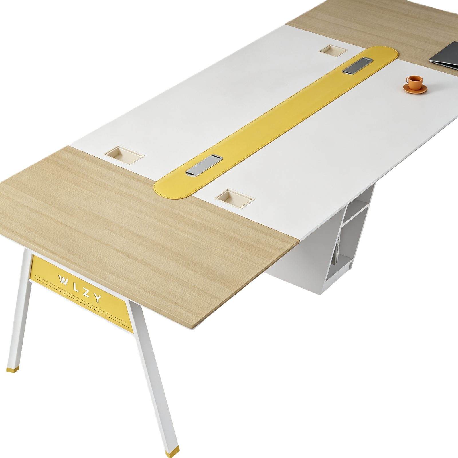 Large Boardroom Conference Table with Power & USB Outlet Box, E0 Eco Board & Steel Frame Legs detail 2