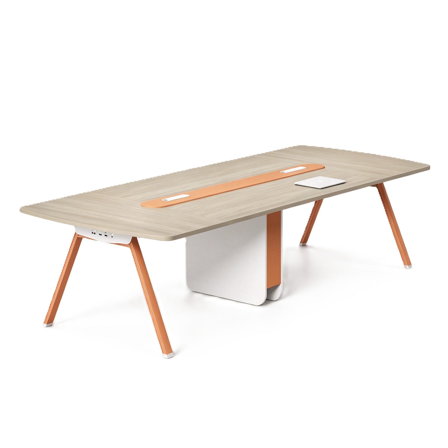 Large Conference Table with Patented Steel Side Legs, Power & USB Box & E0 Eco Board detail 1