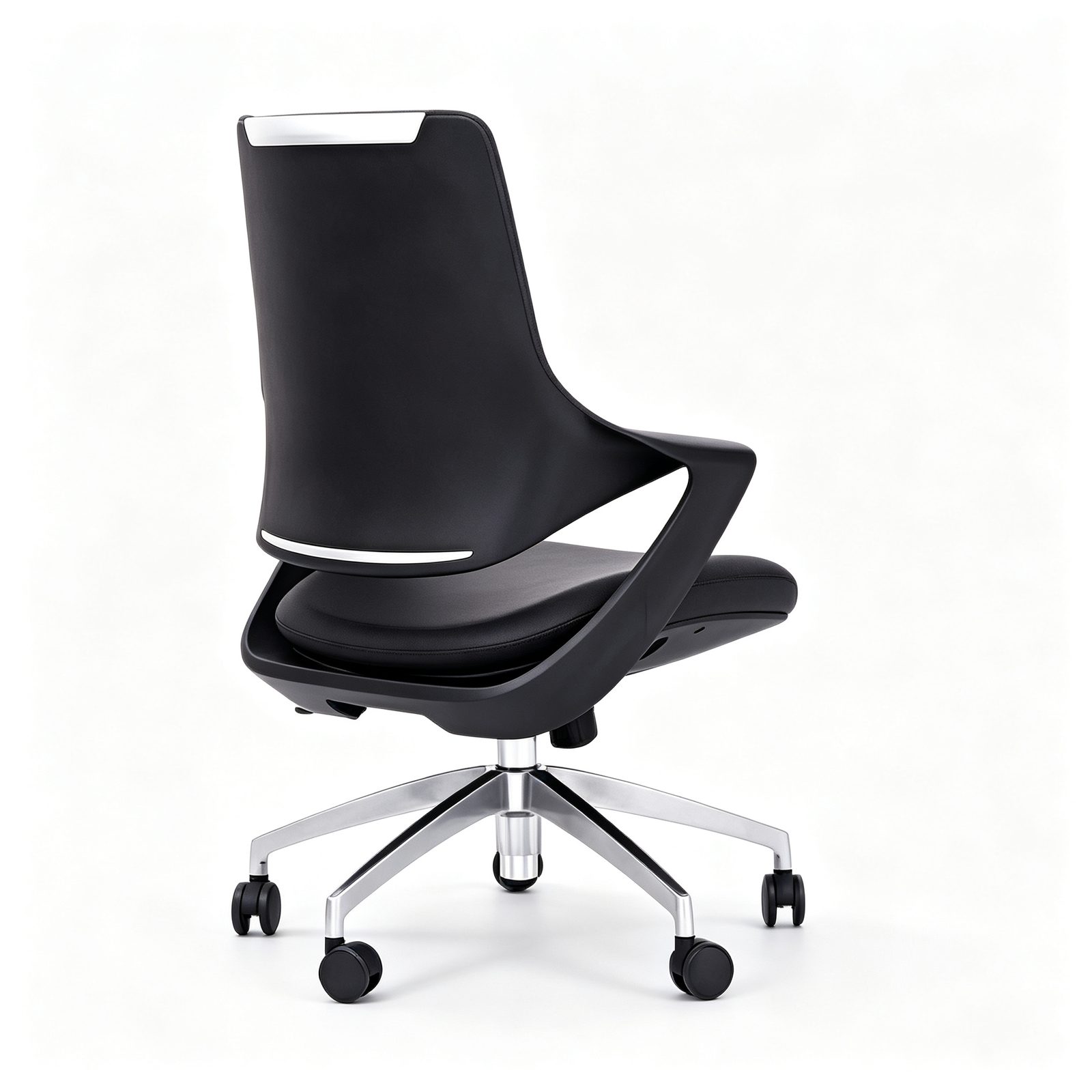Custom Executive Office Manager Director Chair With Foam Seat Modern Artificial Leather Fixed Legs Work Armchair for Reception detail 1