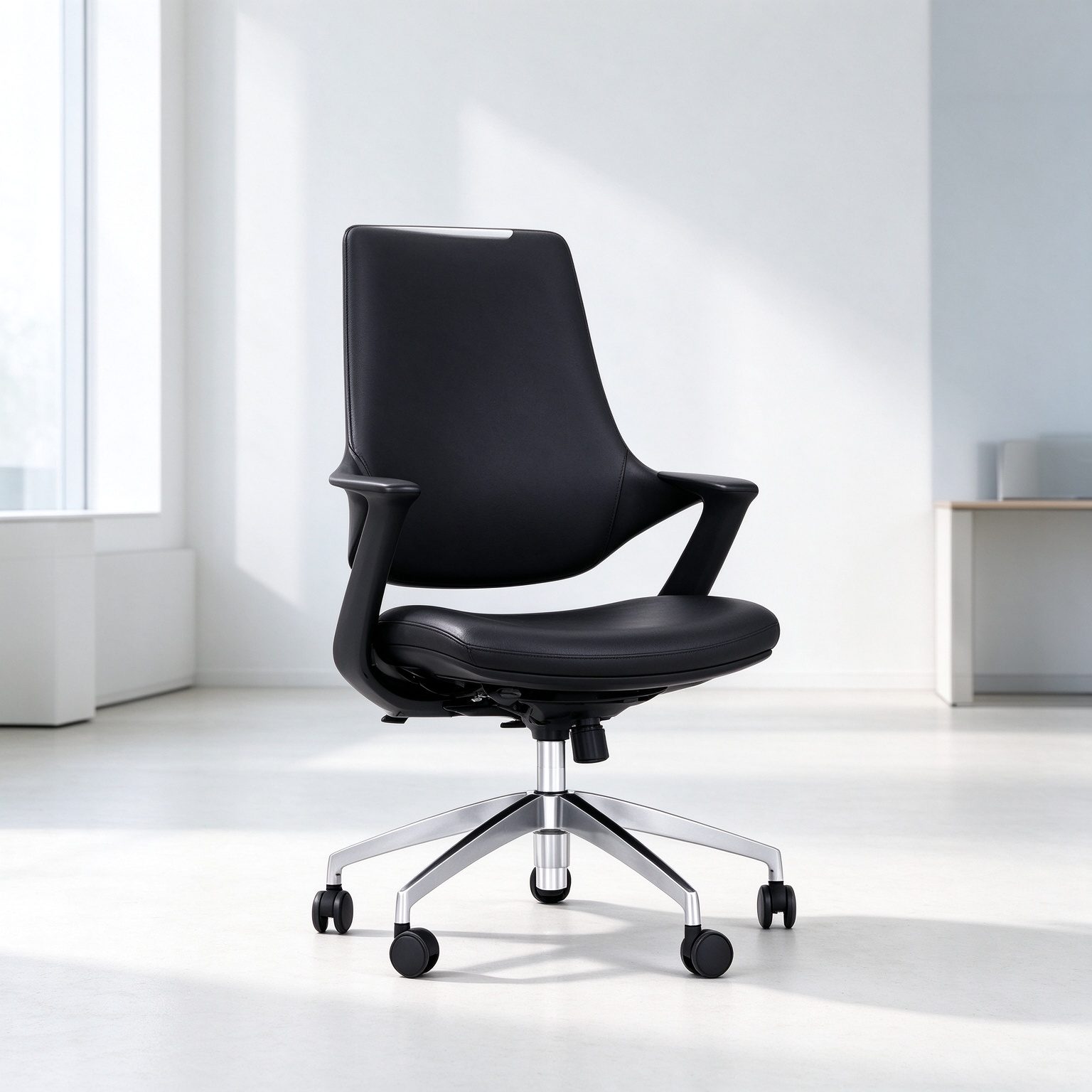 Custom Executive Office Manager Director Chair With Foam Seat Modern Artificial Leather Fixed Legs Work Armchair for Reception detail 6