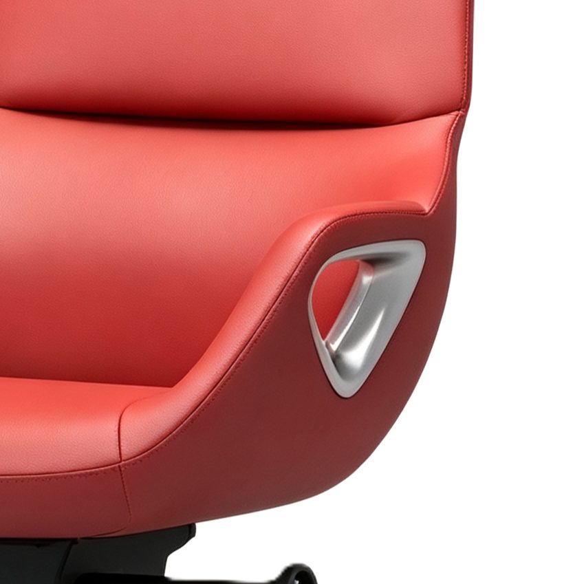 Luxury Leather Office Chair High Back Executive Swivel Modern Ergonomic Boss Chair with Aluminum Base for Home Office detail 5