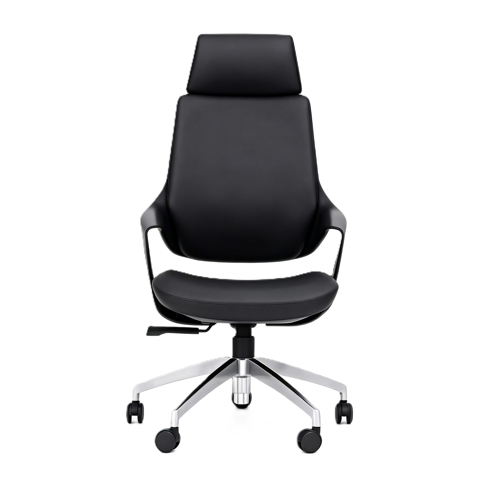 Wholesales Leather Upholstery Contoured Back Home Office Seating Easily Assemble 360° Rotating Wheel detail 1