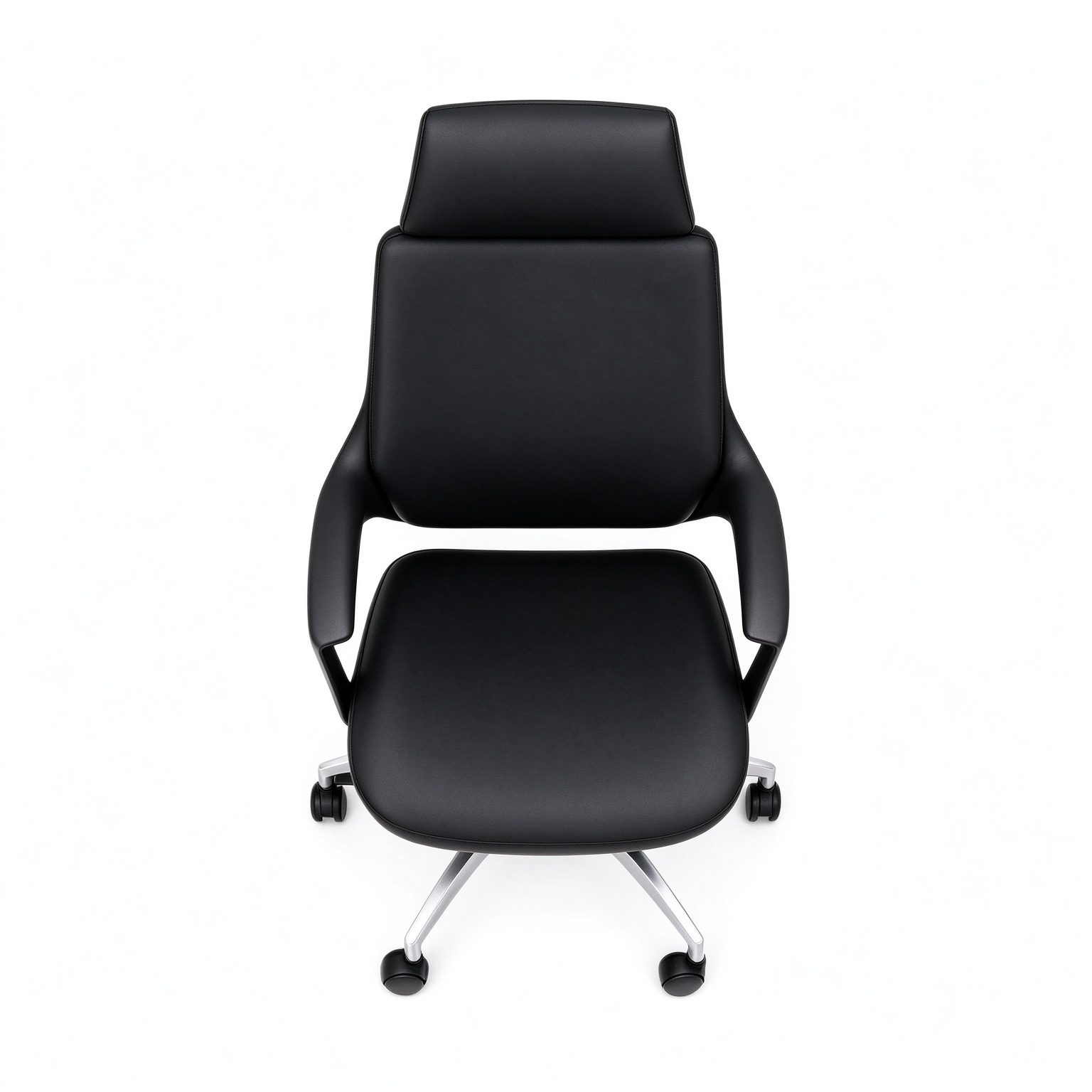 Wholesales Leather Upholstery Contoured Back Home Office Seating Easily Assemble 360° Rotating Wheel detail 2
