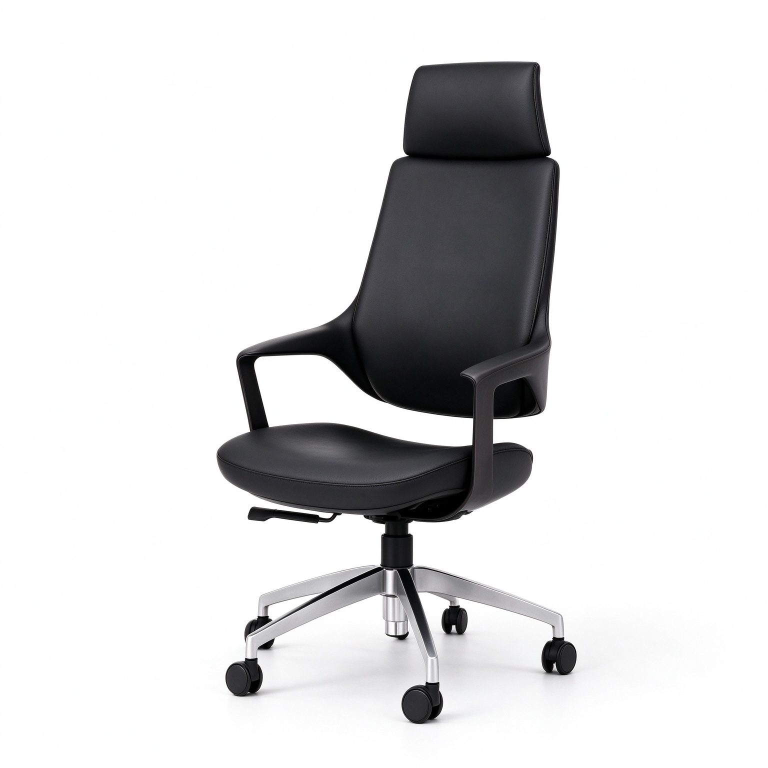 Wholesales Leather Upholstery Contoured Back Home Office Seating Easily Assemble 360° Rotating Wheel detail 3