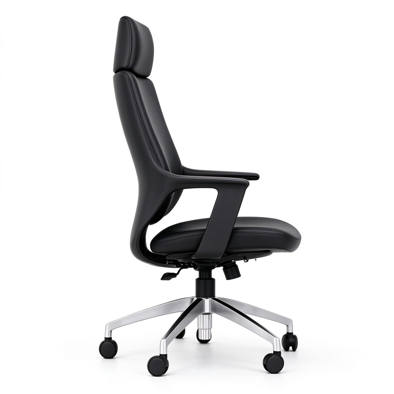 Wholesales Leather Upholstery Contoured Back Home Office Seating Easily Assemble 360° Rotating Wheel detail 4