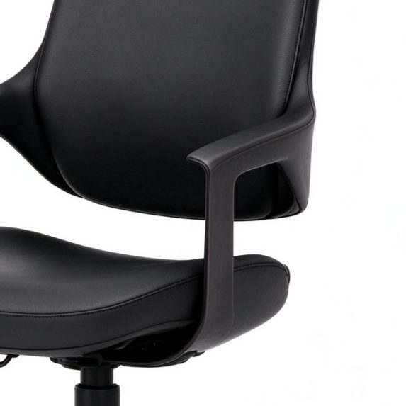 Wholesales Leather Upholstery Contoured Back Home Office Seating Easily Assemble 360° Rotating Wheel detail 5