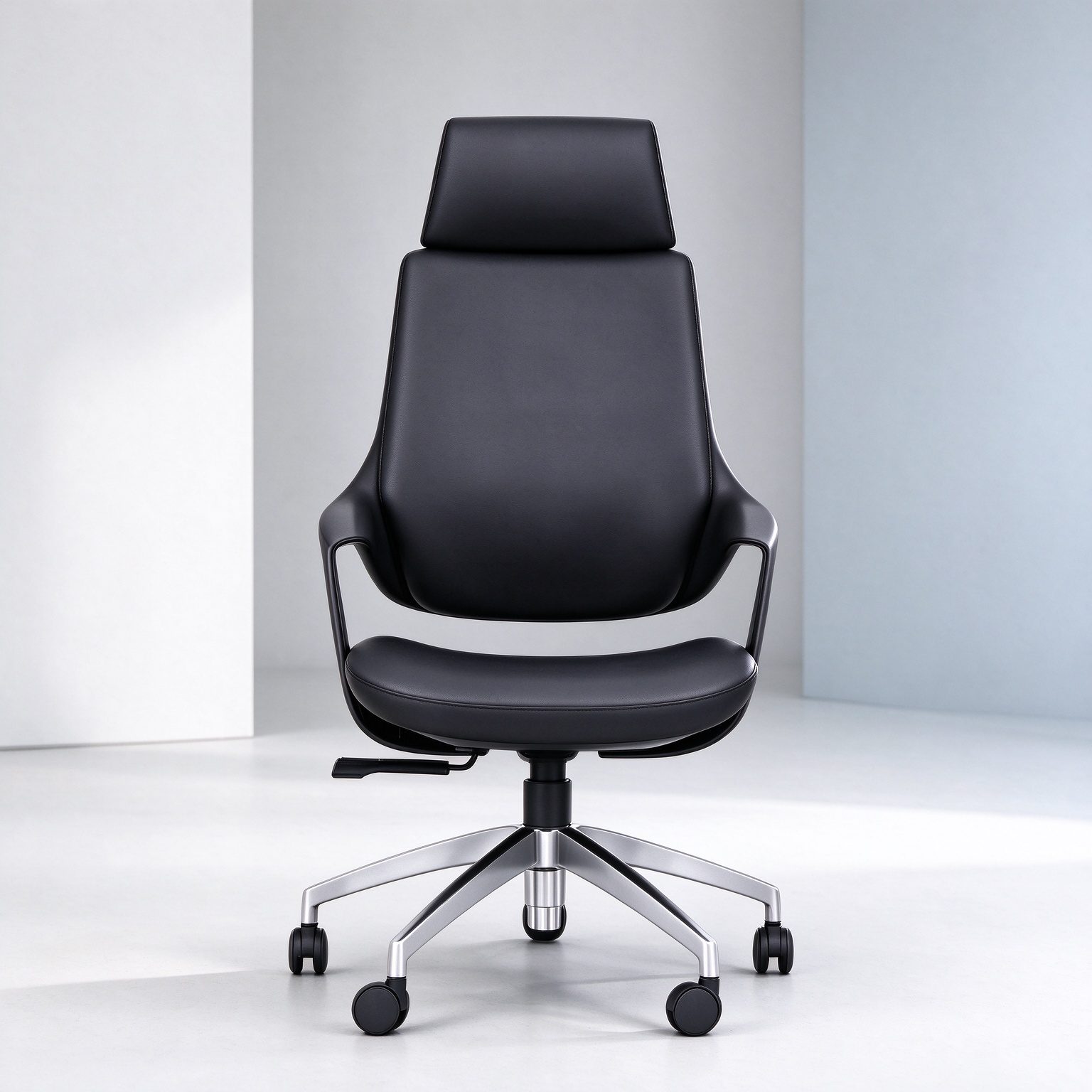 Wholesales Leather Upholstery Contoured Back Home Office Seating Easily Assemble 360° Rotating Wheel detail 6