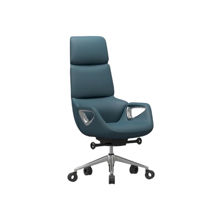 Luxury Office Chair High Back Executive Swivel Modern Ergonomic Boss Chair with Aluminum Base for Office Building detail 1