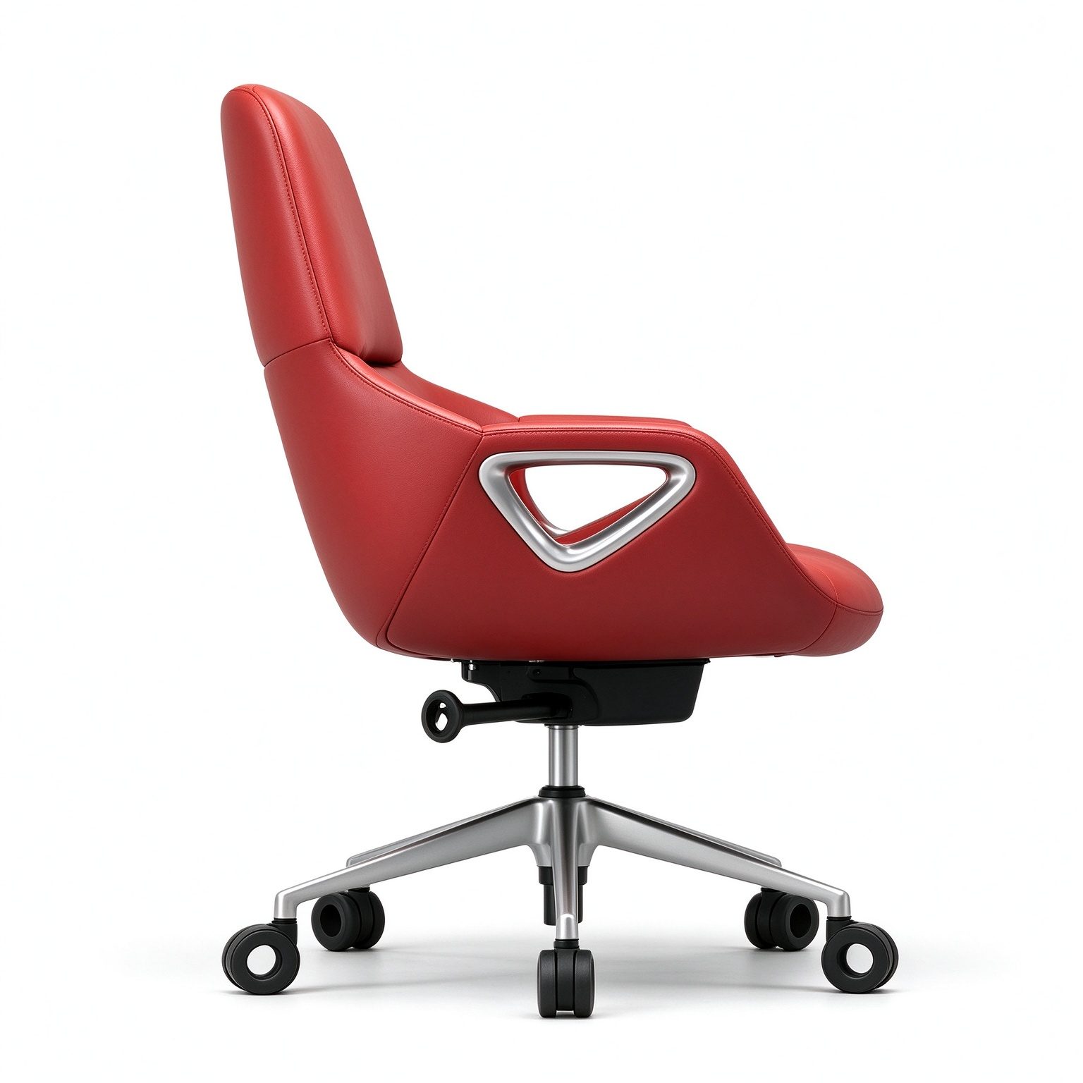 Luxury Leather Office Chair High Back Executive Swivel Modern Ergonomic Boss Chair with Aluminum Base for Office Building detail 3