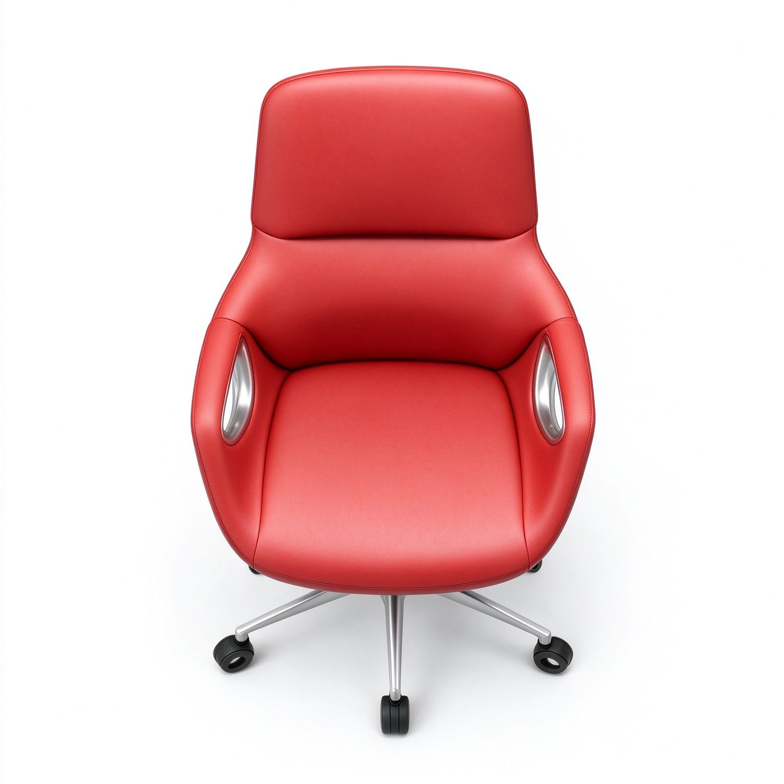 Luxury Leather Office Chair High Back Executive Swivel Modern Ergonomic Boss Chair with Aluminum Base for Office Building detail 4