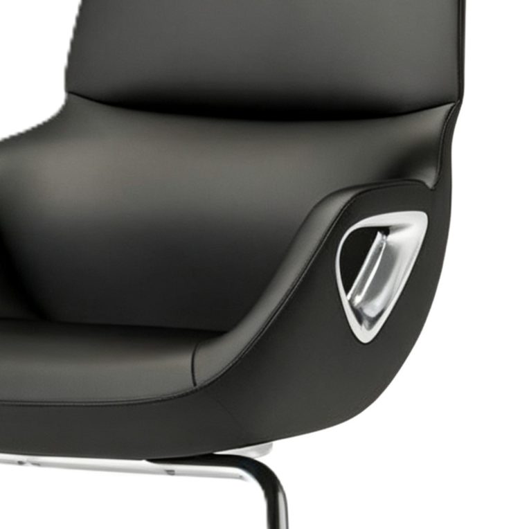 Ergonomic High Back Executive Leather Office Chair with Modern Design High-end Luxury Manager Style Aluminum Alloy Legs detail 4