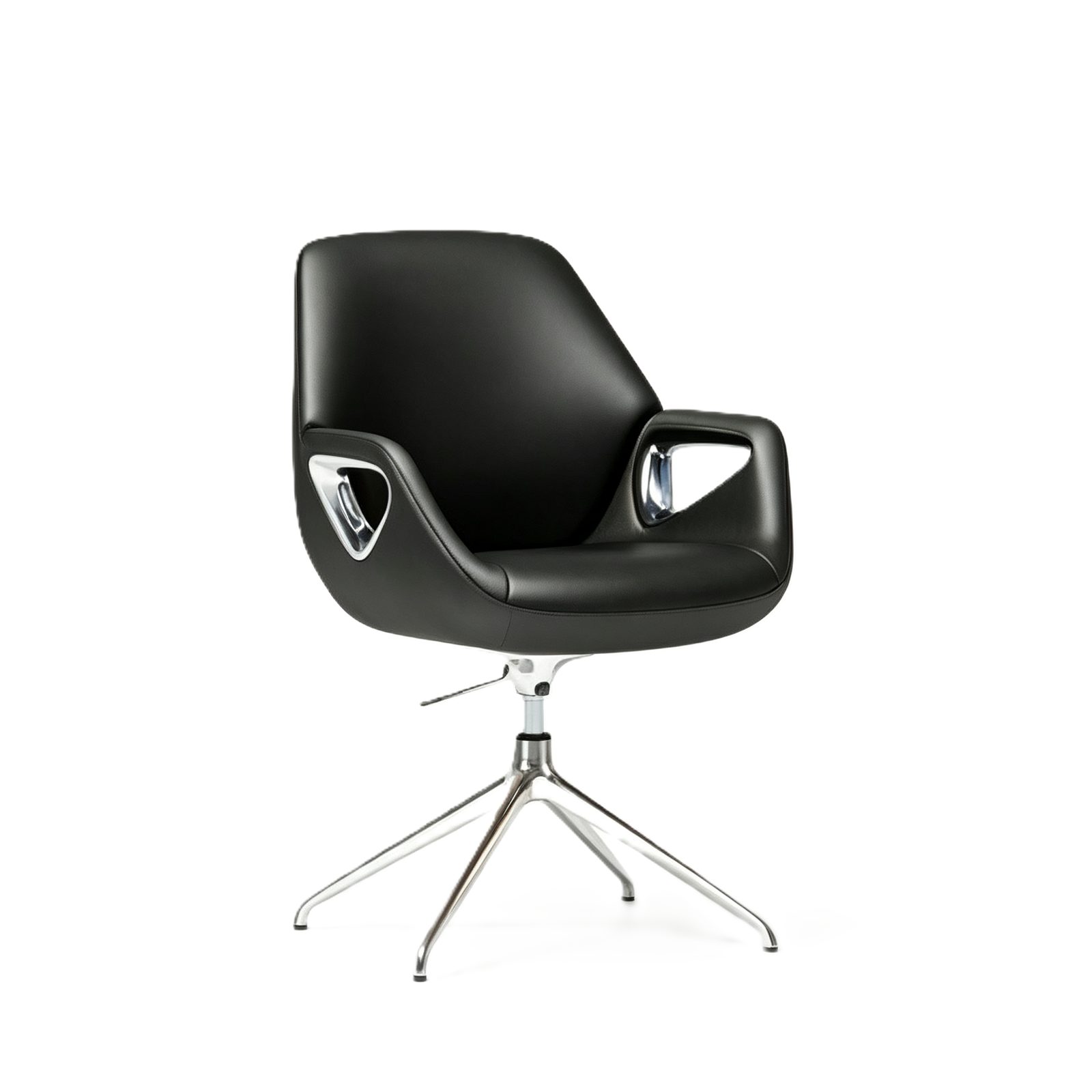 Luxury Leather Office Chair High Back Executive Swivel Modern Ergonomic Chair with Aluminum Base for Office Building detail 1